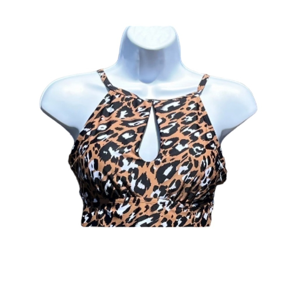 Ellen Tracy Animal Print Takini Swim Top Size 6 Top only - Picture 9 of 14